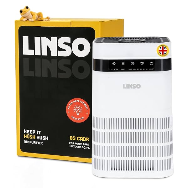 LINSO HUSH HEPA Air Purifier for Home & Bedroom 85 m³/h CADR, 216 Sq. Ft.