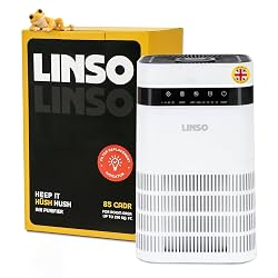 LINSO HUSH HEPA Air Purifier for Home & Bedroom 85 m³/h CADR, 216 Sq. Ft.