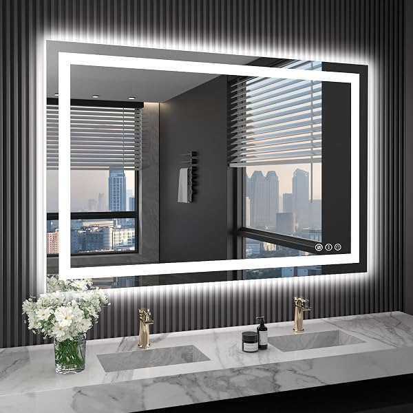 LOAAO LED Bathroom Mirror Anti-Fog Dimmable Lighted Vanity
