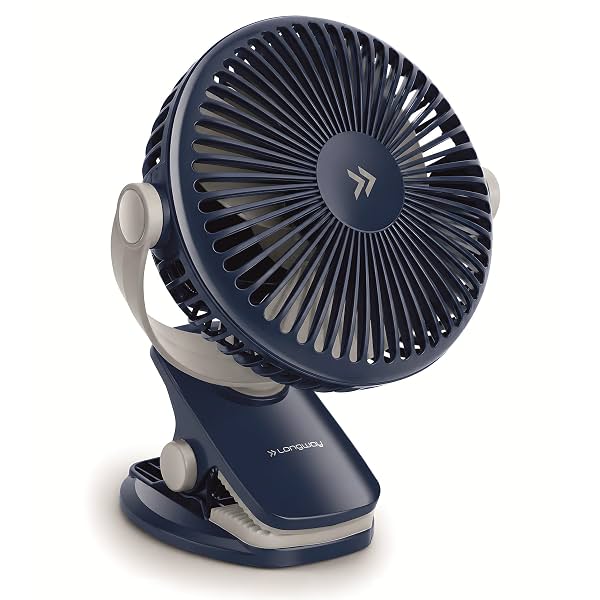 LONGWAY Clipzy Portable Rechargeable Clip Fan with 360° Rotation