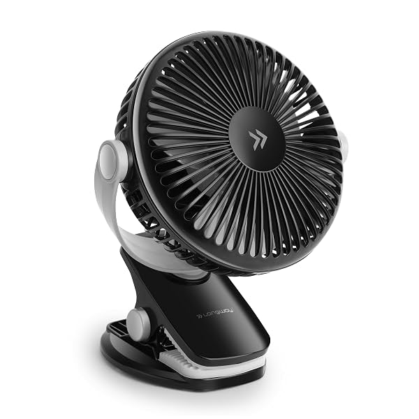 LONGWAY Clipzy Portable Rechargeable Clip Fan with 360° Rotation