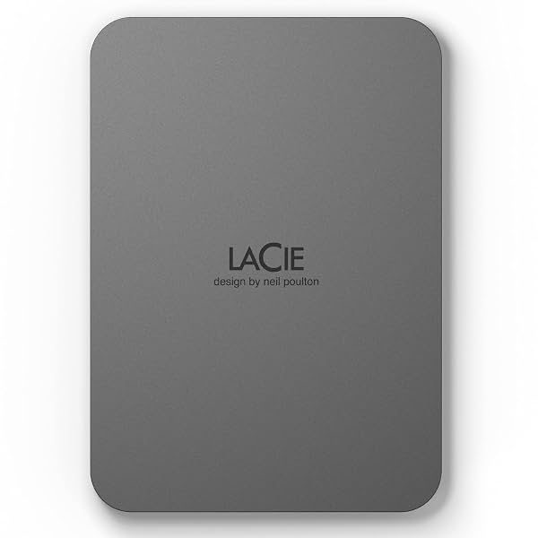 LaCie Mobile Drive Secure 4TB External Hard Drive Portable HDD - Space Grey