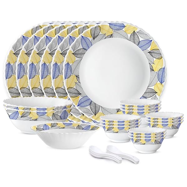 Larah by Borosil 27pc Opalware Dinner Set