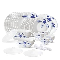 Larah by Borosil 47 Pc Morning Glory Opalware Dinner Set for Family of 8