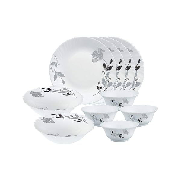 Larah by Borosil Millenia Opalware Dinner Set, 10 -Piece
