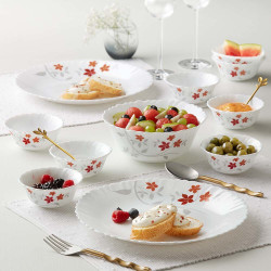 Larah by Borosil Opalware Rosalie Galaxy Series Dinner Set (Pack 17)