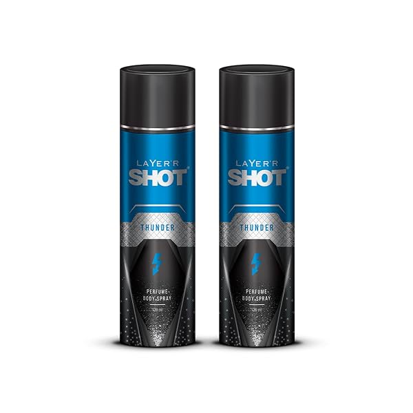 Layer'r SHOT Thunder Body Spray for Men, 120ml * pack of 2
