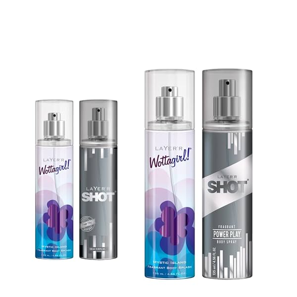 Layer'r Shot Power Play & Wottagirl Mystic Island Body Spray Set- 2 x 135ml