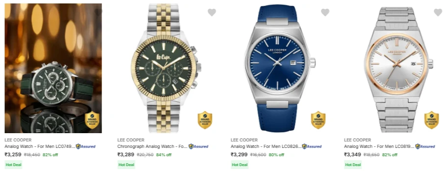 Lee Cooper Men's Wrist Watches at Minimum 80% Discount