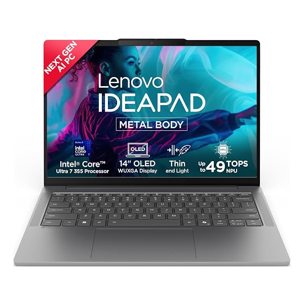 Lenovo IdeaPad Slim 5 Intel Core Ultra 7 355 Next-Gen AI PC (16GB RAM/512GB SSD/14 (35.5cm)/WUXGA OLED/Copilot+ PC/Windo