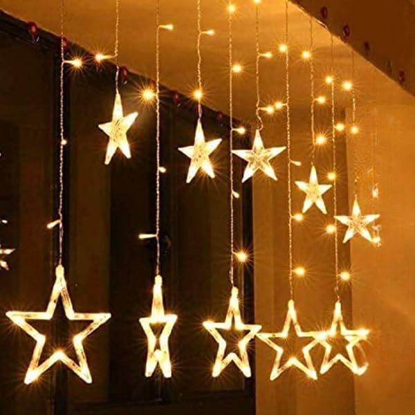 Lexton Decorative Star Curtain LED Light | 5 Big Star & 5 Small Star