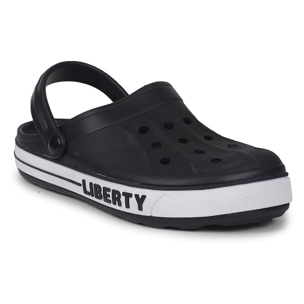 Liberty A-HA Black & Blue Slippers for Men
