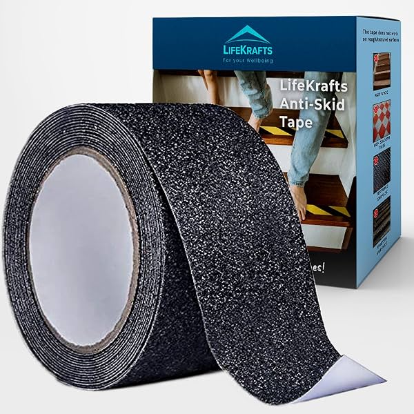 Lifekrafts Anti Skid Tape for Stairs | Heavy-Duty Anti Slip Grip Tape for Floors
