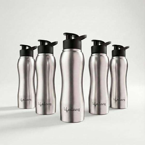 Lifelong 750ml Stainless Steel Water Bottle Pack of 5 | Leak-Proof & Durable