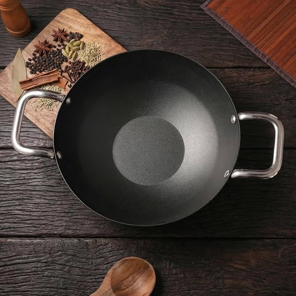 Lifelong Carbon Steel (Iron) Kadhai 24cm