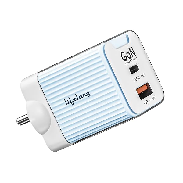 Lifelong Electronics 45W GaN Charger 1 USB A and 1 Type C Port