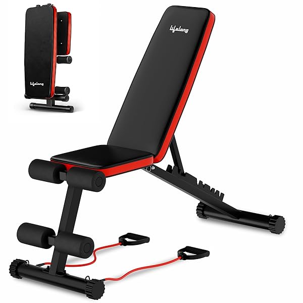 Lifelong Foldable Adjustable Gym Flat Weight Bench