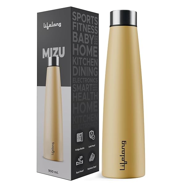 Lifelong Stainless Steel Water Bottle 900ml | Durable, Leak-Proof, Easy Grip, Rust Free, Easy-to-Clean, Odour-Free Bottl