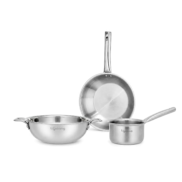 Lifelong Triply Stainless Steel Cookware Set 3 Pieces