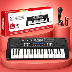 Lifelong Wireless Rechargeable Piano Keyboard for Kids with Mic, Single Speaker