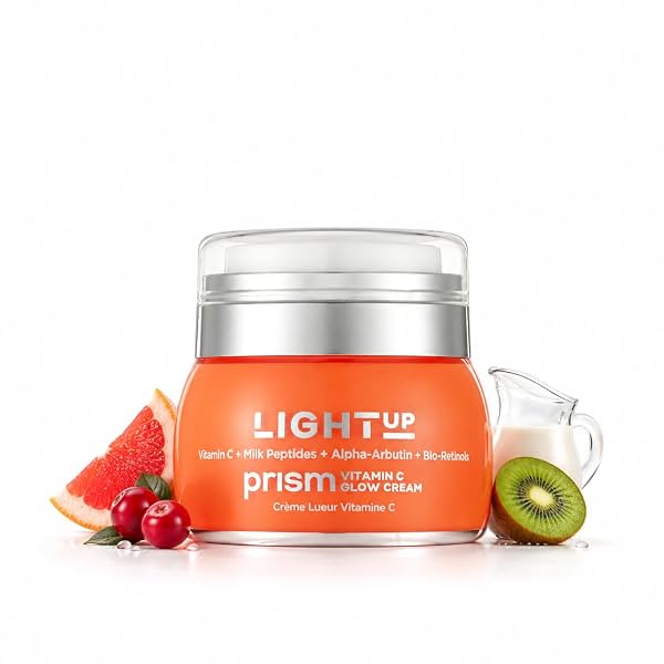 Light Up Gold Vitamin C Brightening Face Cream for Dark Spots, Pigmentation, Dullness and Uneven Skin