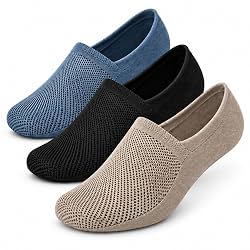 Loafer Socks for Men, Cotton No Show Low Cut Socks with Anti-Slip Heel Grip