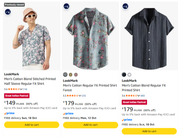 LookMark Men's Shirt at minimum 90% Discount
