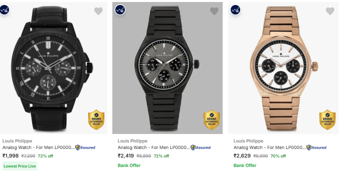Louis Philippe Wrist Watches at minimum 70% Discount
