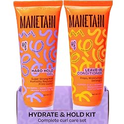 MANETAIN Hydrate & Hold Curl Kit | Leave-in Conditioner 100ml & Hard Hold Gel