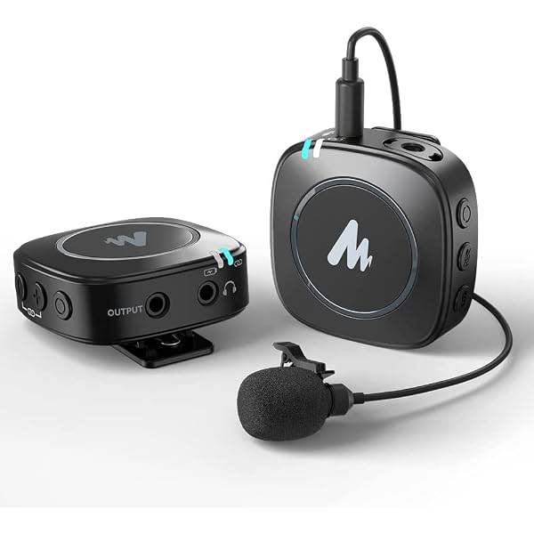 MAONO WM820 Wireless Collar Mic for YouTubers Vlog, Video Recording, Interview. Compact Microphone with 6H Battery