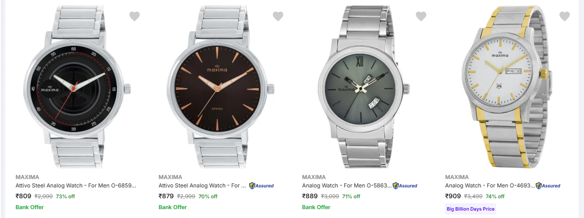 MAXIMA Attivo Steel Analog Men's Watch Upto 74% discount