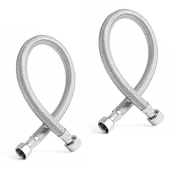 MILA German-Standard Geyser Connection Hose Pipe SS-304 24" – Pack of 2