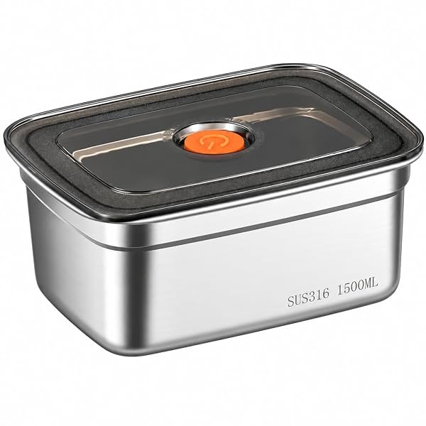 MR.JV Stainless Steel Food Storage Container with Airtight Lid (1500ml)