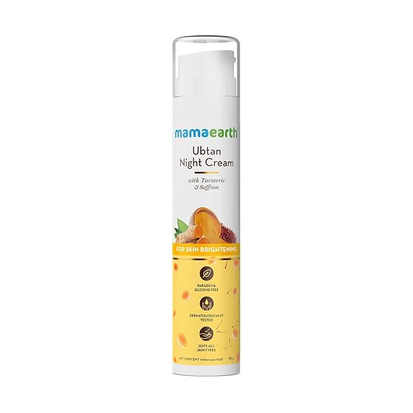 Mamaearth Ubtan Night Cream for glowing skin with Turmeric & Saffron