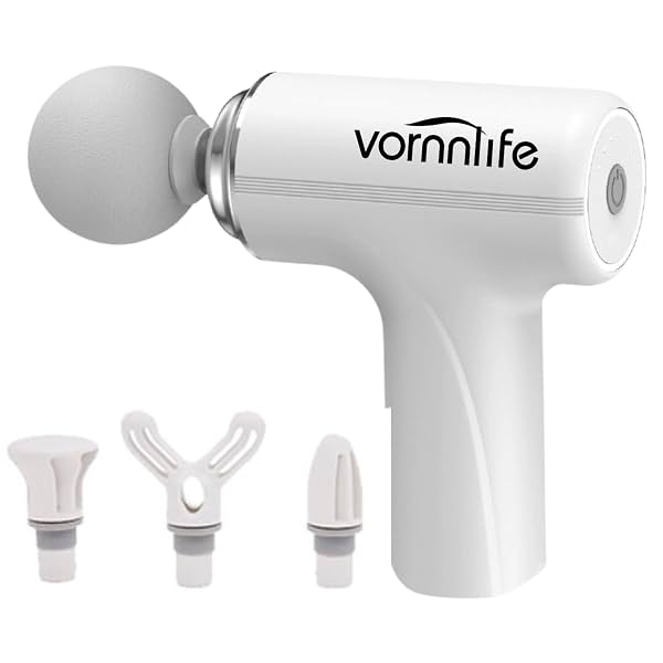 Massage Gun for Pain Relief, Deep Tissue, 6 Speeds & 4 Massage Heads, Cordless