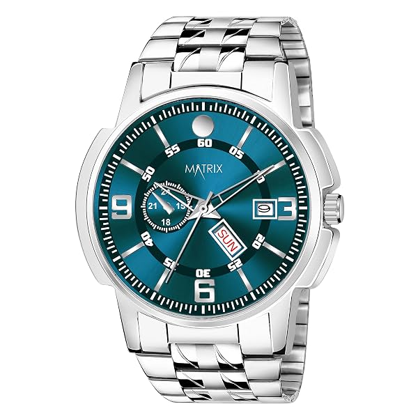 Matrix Black, Blue, White Dial, Day & Date Functioning