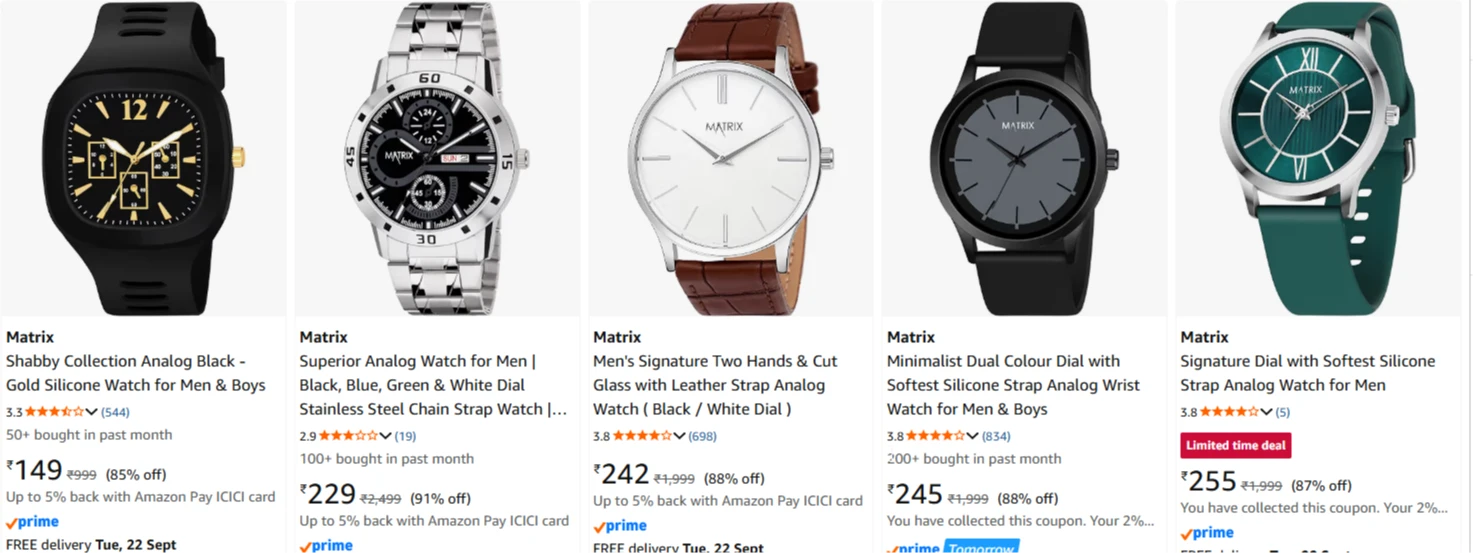 Matrix Men's Watch at minimum 84% Discount