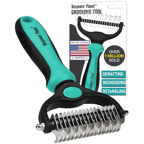 Maxpower Planet Pet Grooming Brush - Double Sided Shedding, Dematting