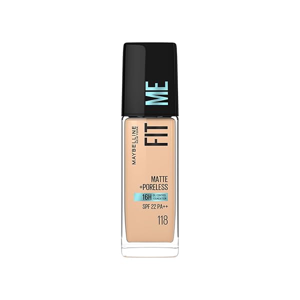 Maybelline New York Fit Me Matte + Poreless Liquid Foundation, 118 Light