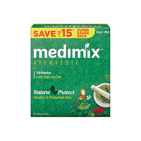 Medimix Ayurvedic Classic Bathing Soap 125g (Combo Pack of 3)