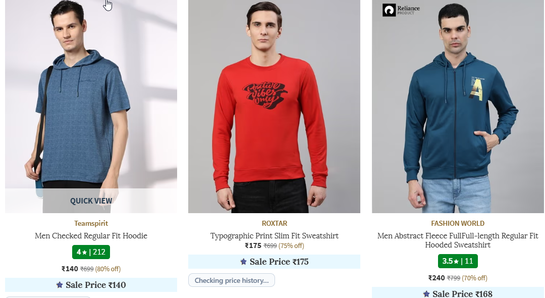 Men at minimum 80% Discount