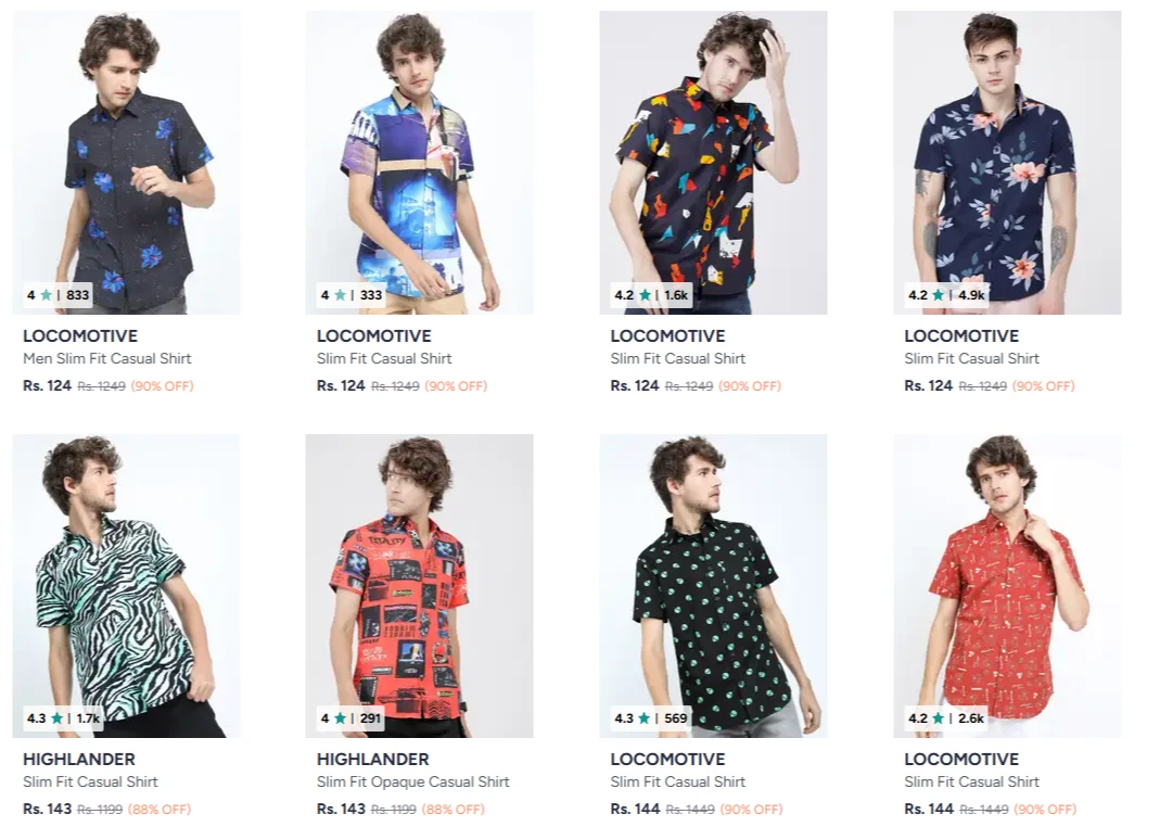 Men's Branded Shirt's up to 90% Discount