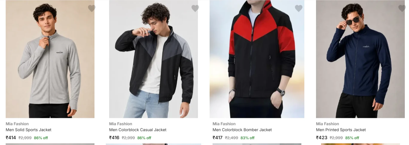 Men's Jackets at minimum 81% Discount