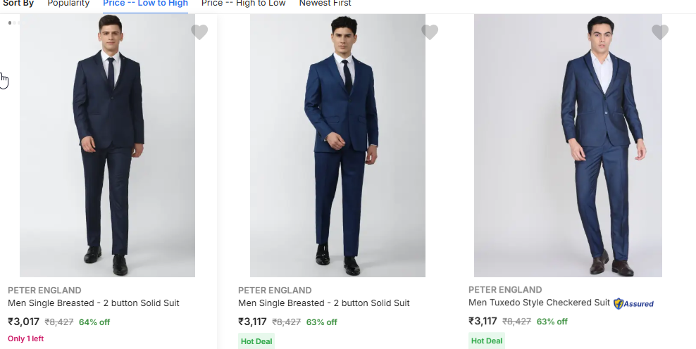 Mens Readymade Suits up to 67% off