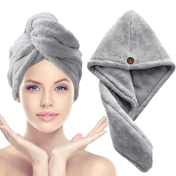 Microfiber Hair Towel for Women Men, 500 GSM Super Absorbent Hair Drying Towel