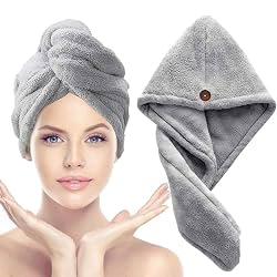 Microfiber Hair Towel for Women Men, 500 GSM Super Absorbent Hair Drying Towel