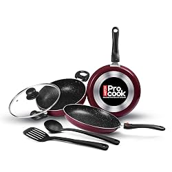 Milton Pro Cook Kitchen Pride Non-Stick Cookware Set (Peach, 5-Piece)