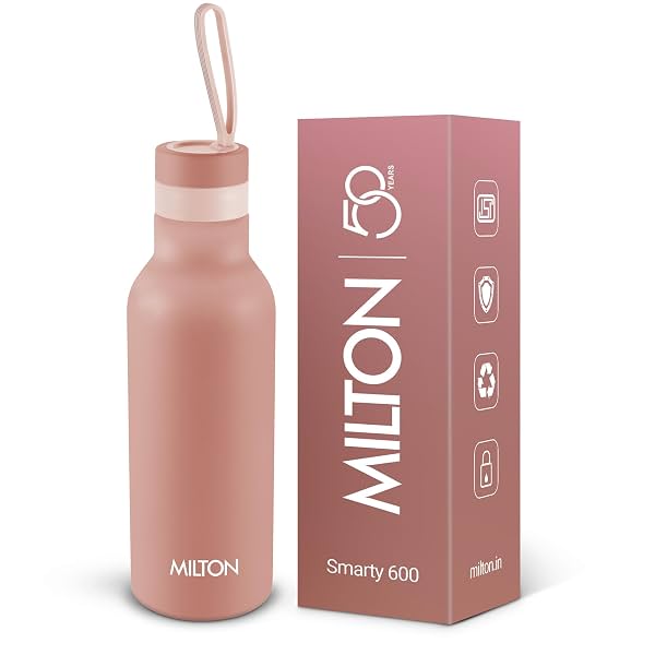 Milton Smarty 600 Thermosteel Bottle, 490 ml Water Bottle, 24 Hours Hot and Cold