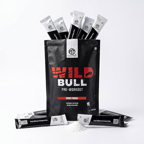 MuscleTrail Wild Bull Pre-Workout Supplement Powder | Explosive Energy