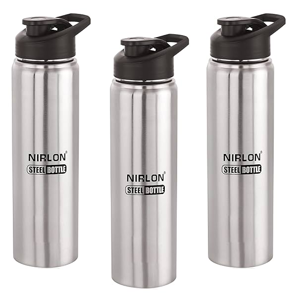 NIRLON Josh Stainless Steel Single Wall Fridge Water Bottle/Home Refrigerator Bottle/Office/Schoolkids Bottle, Silver Se